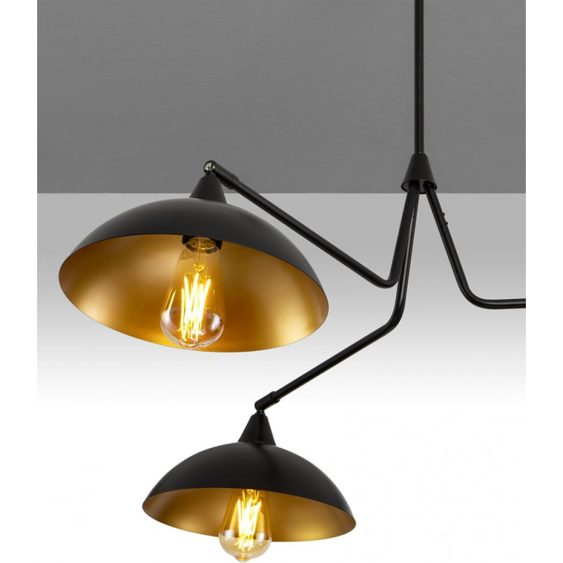 Lampa sufitowa Loft Artemis III | Czarna i Złota | Decolab24