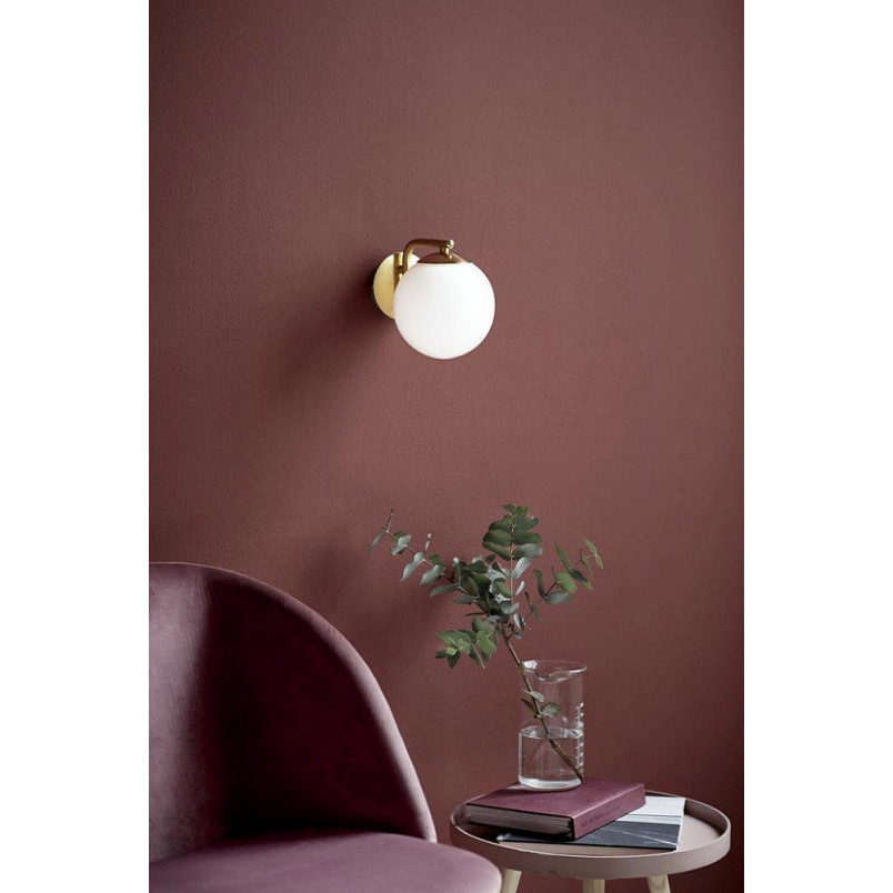 Kinkiet Glamour Grant - Szkło Opal, Mosiądz | Nordlux