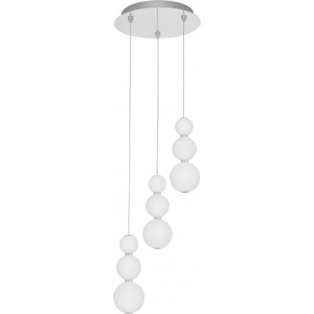 Lampa Wisząca Moti III - Szkło Białe, Chrom | Decolab24