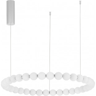 Lampa wisząca szklane kule glamour Moti LED 80cm biały opal / chrom