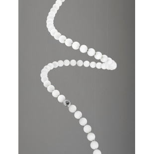 Lampa Wisząca Glamour Moti - Szkło Białe, LED, Pilot | Decolab24