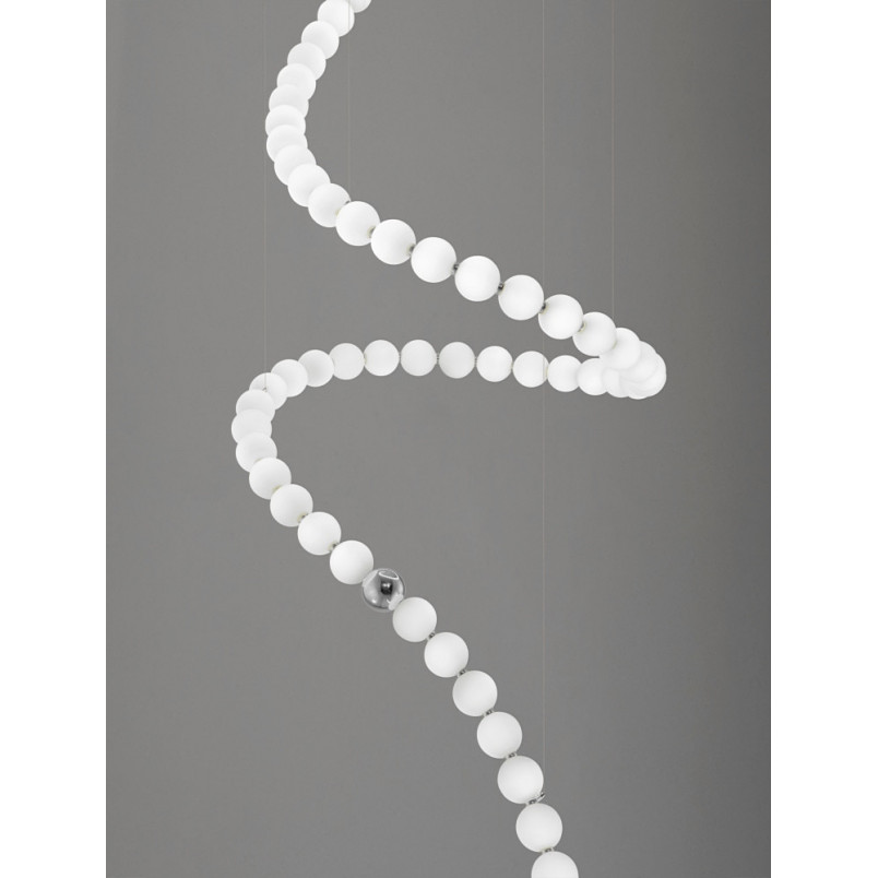 Lampa Wisząca Glamour Moti - Szkło Białe, LED, Pilot | Decolab24