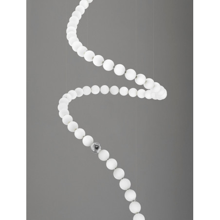 Lampa Wisząca Glamour Moti - Szkło Białe, LED, Pilot | Decolab24