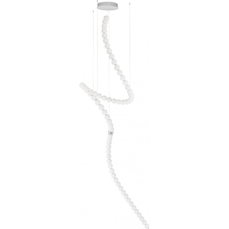 Lampa Wisząca Glamour Moti - Szkło Białe, LED, Pilot | Decolab24