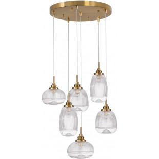 Lampa wisząca Tripsi VI - szkło, złoty mosiądz | Decolab24