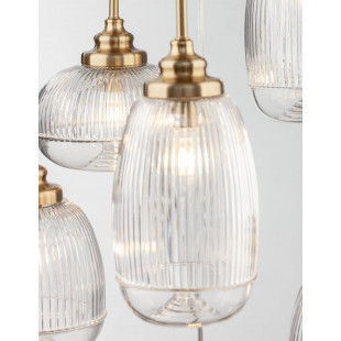 Lampa wisząca Tripsi VI - szkło, złoty mosiądz | Decolab24