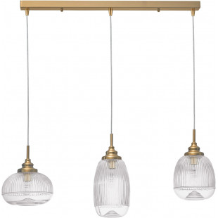 Lampa wisząca Tripsi III - szkło vintage, złoty mosiądz | Decolab24