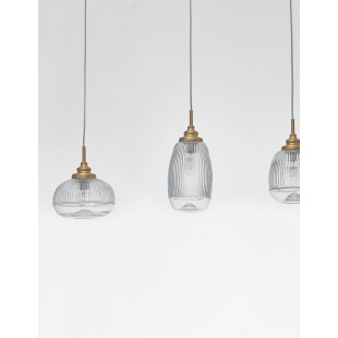 Lampa wisząca Tripsi III - szkło vintage, złoty mosiądz | Decolab24