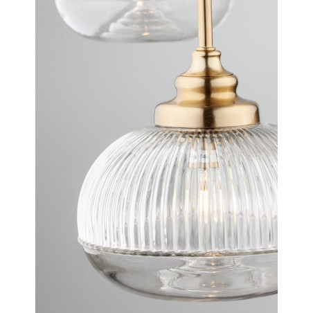 Lampa wisząca Tripsi III - szkło, złoty mosiądz | Decolab24