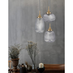 Lampa wisząca Tripsi III - szkło, złoty mosiądz | Decolab24