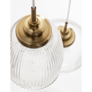 Lampa wisząca Tripsi III - szkło, złoty mosiądz | Decolab24