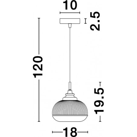 Lampa wisząca Tripsi - szkło vintage, złoty mosiądz | Decolab24