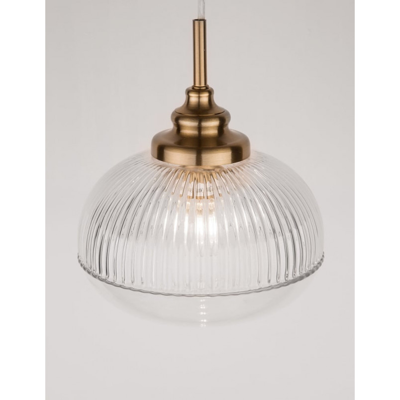 Lampa wisząca Tripsi - szkło vintage, złoty mosiądz | Decolab24
