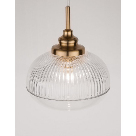 Lampa wisząca Tripsi - szkło vintage, złoty mosiądz | Decolab24