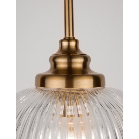 Lampa wisząca Tripsi - szkło vintage, złoty mosiądz | Decolab24