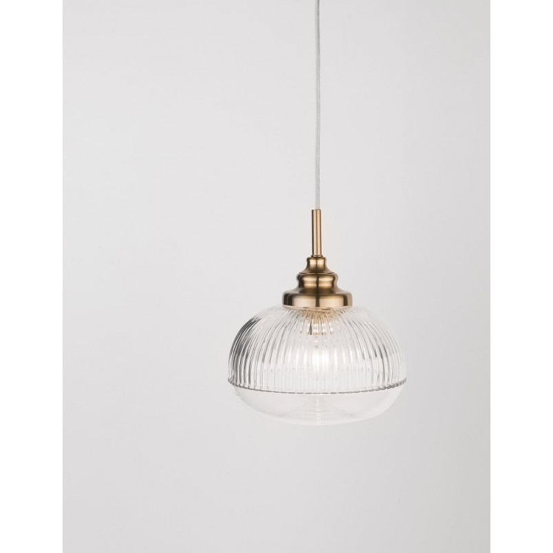Lampa wisząca Tripsi - szkło vintage, złoty mosiądz | Decolab24