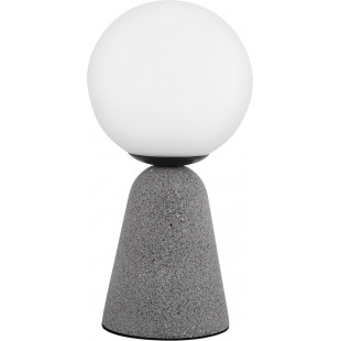 Lampa stołowa betonowa Noon | Szklany klosz, Styl Japandi