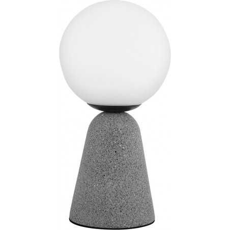 Lampa stołowa betonowa Noon | Szklany klosz, Styl Japandi
