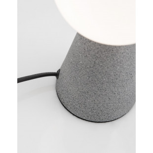 Lampa stołowa betonowa Noon | Szklany klosz, Styl Japandi