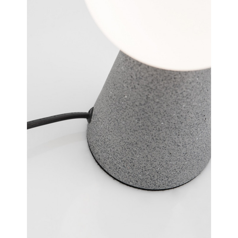 Lampa stołowa betonowa Noon | Szklany klosz, Styl Japandi