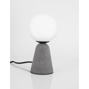 Lampa stołowa betonowa Noon | Szklany klosz, Styl Japandi