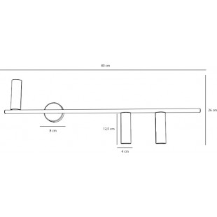 Kinkiet podłużny Trevo III prawy 81cm biały Aldex