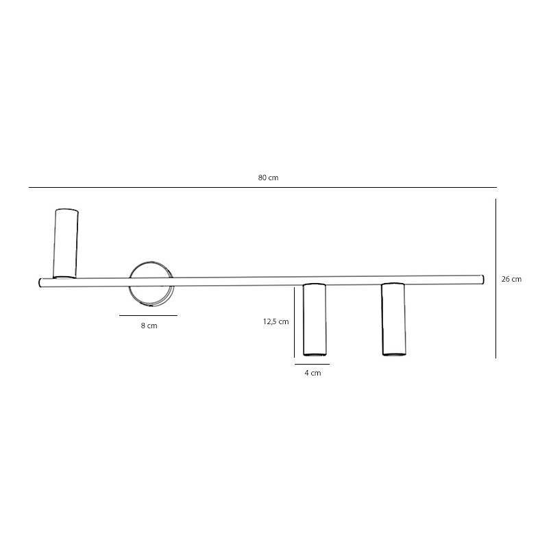 Kinkiet podłużny Trevo III prawy 81cm biały Aldex