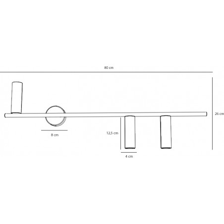 Kinkiet podłużny Trevo III prawy 81cm biały Aldex
