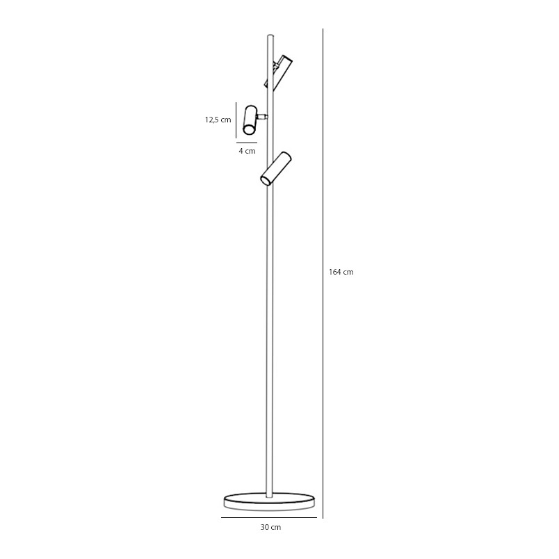 Lampa podłogowa Trevo III czarna Aldex | Minimalistyczny design