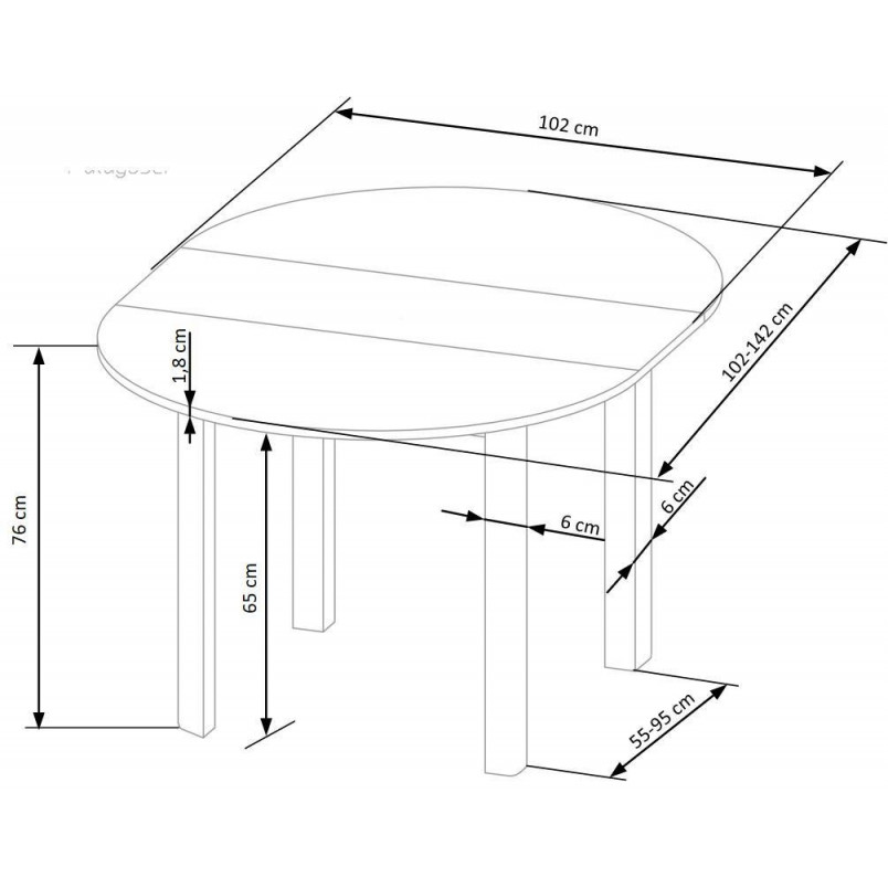 Stół okrągły rozkładany Ringo 102cm dąb craft Halmar