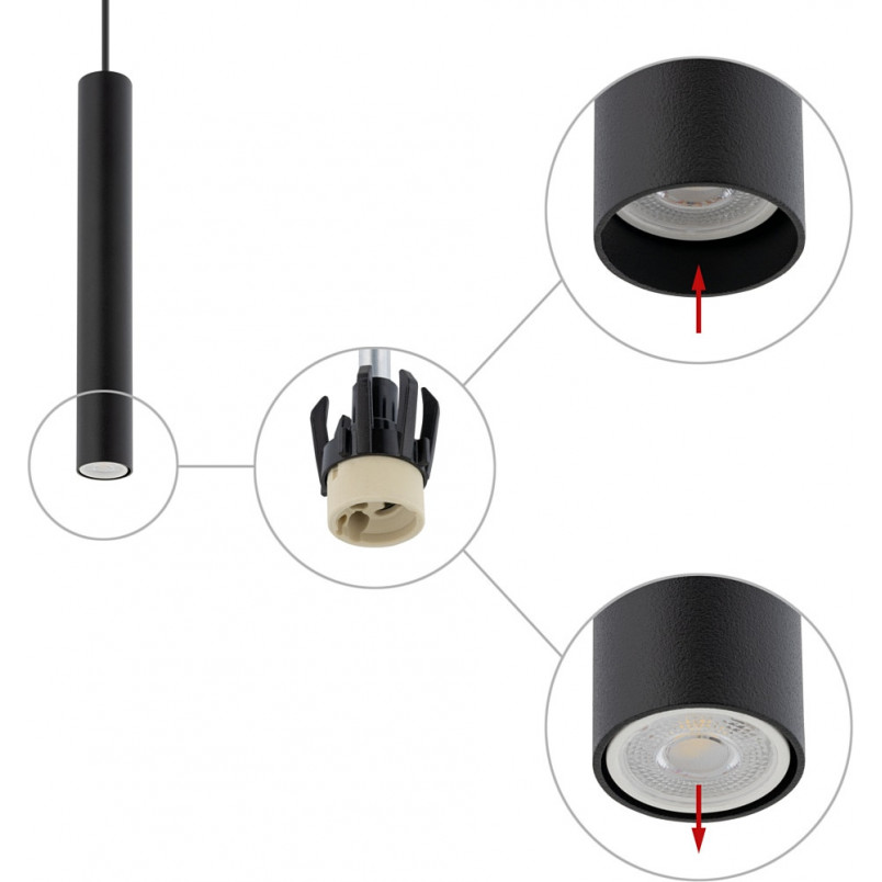 Lampa Wisząca Tuba Forty Czarna | Nowodvorski - Nowoczesne Oświetlenie