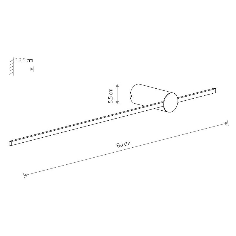 Kinkiet LED czarny Nowodvorski Saber 80cm | Minimalistyczny design
