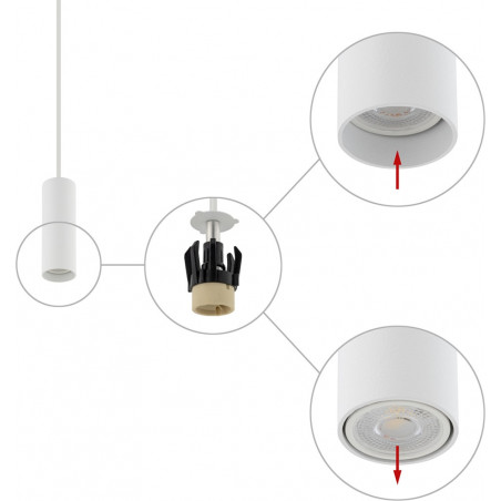 Lampa wisząca tuba Fourty - Nowodvorski | Biała