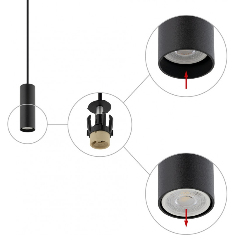 Lampa wisząca tuba Fourty czarna | Nowodvorski - Sklep z lampami