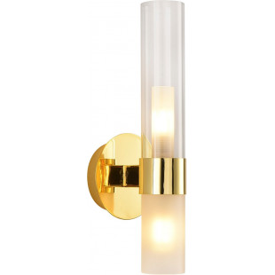 Kinkiet szklany tuba Candela 31cm biały / złoty Step Into Design