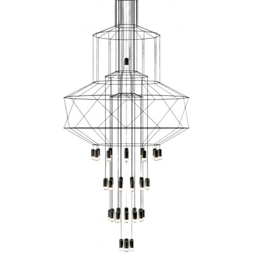 Żyrandol Linea 43 XL Czarny - Step Into Design | Lampa 150cm