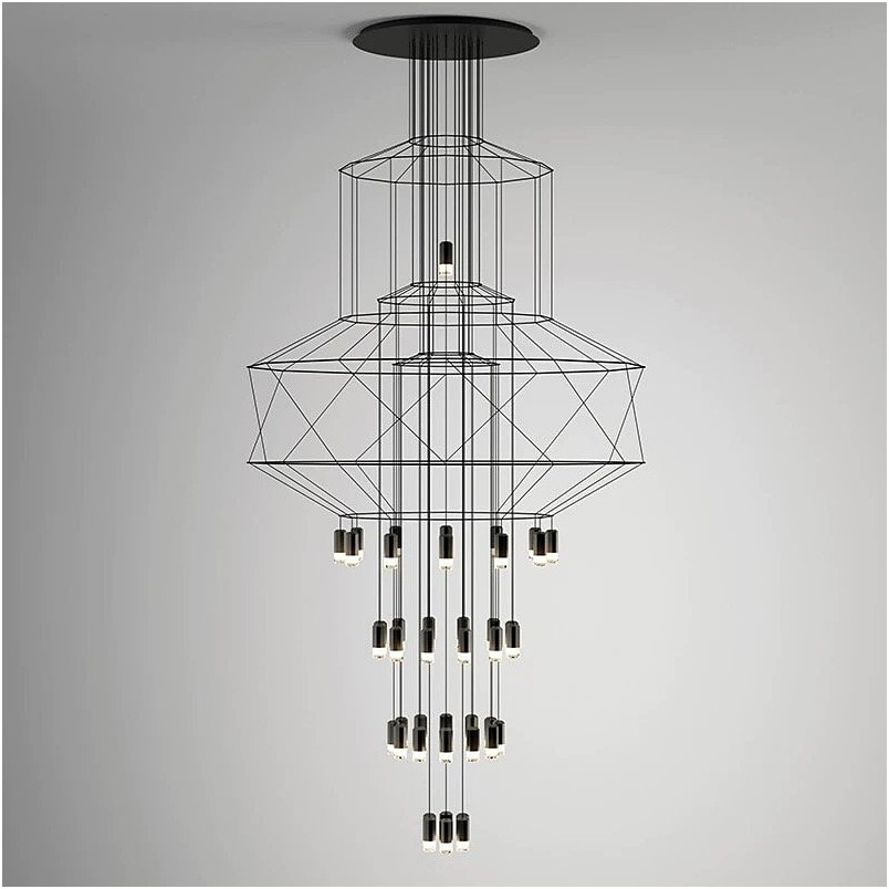 Żyrandol Linea 43 XL Czarny - Step Into Design | Lampa 150cm