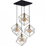 Lampa wisząca Alambre czarno-złota 4 punkty | TK Lighting
