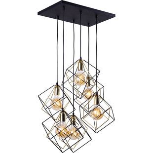Lampa Wisząca Alambre 6 punktów Czarno-Złota | TK Lighting