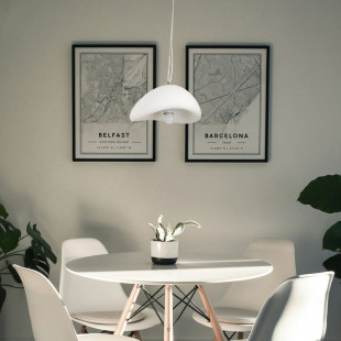Lampa wisząca Japandi Stone biała | Step Into Design