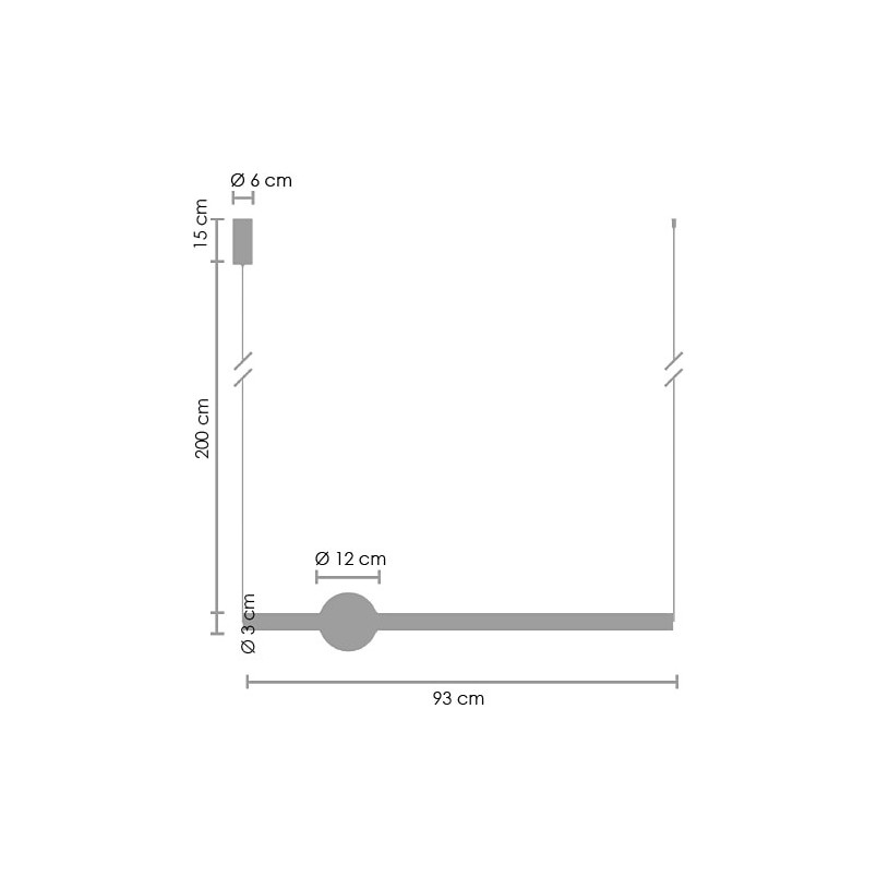 Lampa wisząca LED O-line czarna 93cm | Step Design