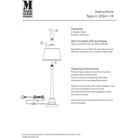 Lampa stołowa vintage Metallo - Markslojd | Srebrna