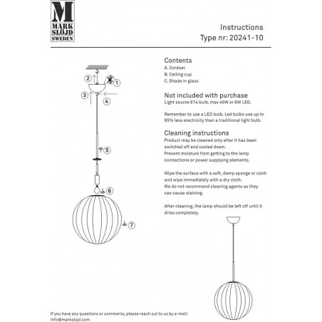 Lampa wisząca Fengari - szkło bursztynowe | Markslojd