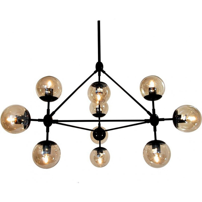 Lampa Wisząca Astrifero X - Designerski Żyrandol Czarno-Bursztynowy | Step