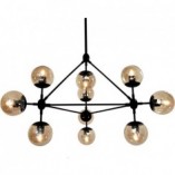 Lampa Wisząca Astrifero X - Designerski Żyrandol Czarno-Bursztynowy | Step