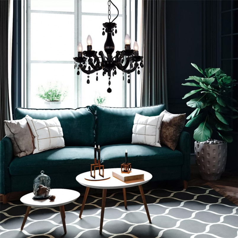 Żyrandol czarny Magnolia 48cm | ZumaLine - Eleganckie oświetlenie