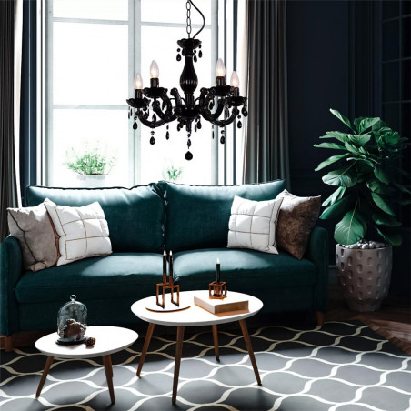 Żyrandol czarny Magnolia 48cm | ZumaLine - Eleganckie oświetlenie