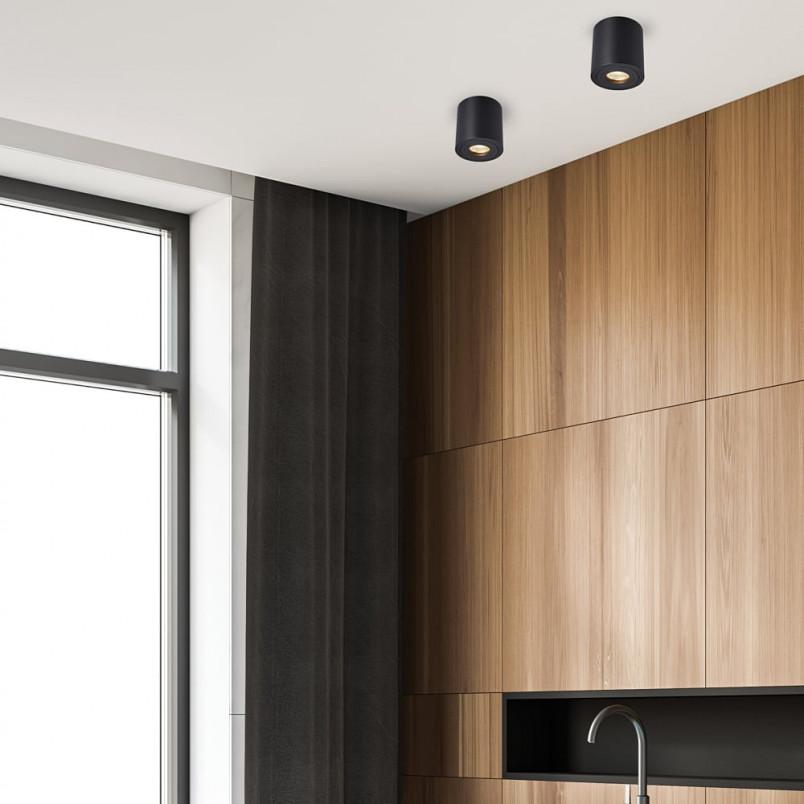 Lampa spot tuba Rondip SL - czarna, IP44 - ZumaLine