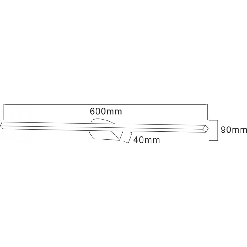 Kinkiet LED czarny Arvi 60cm - Oświetlenie łazienkowe ZumaLine