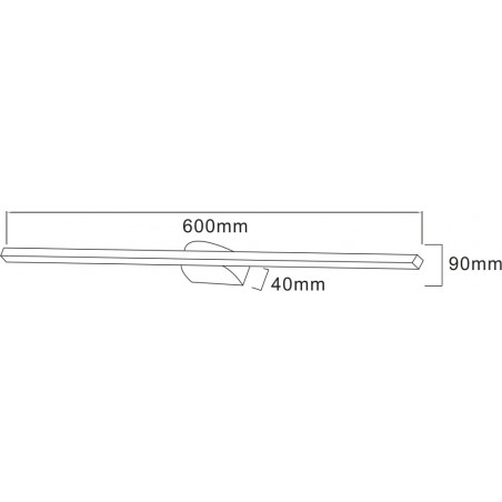 Kinkiet LED czarny Arvi 60cm - Oświetlenie łazienkowe ZumaLine